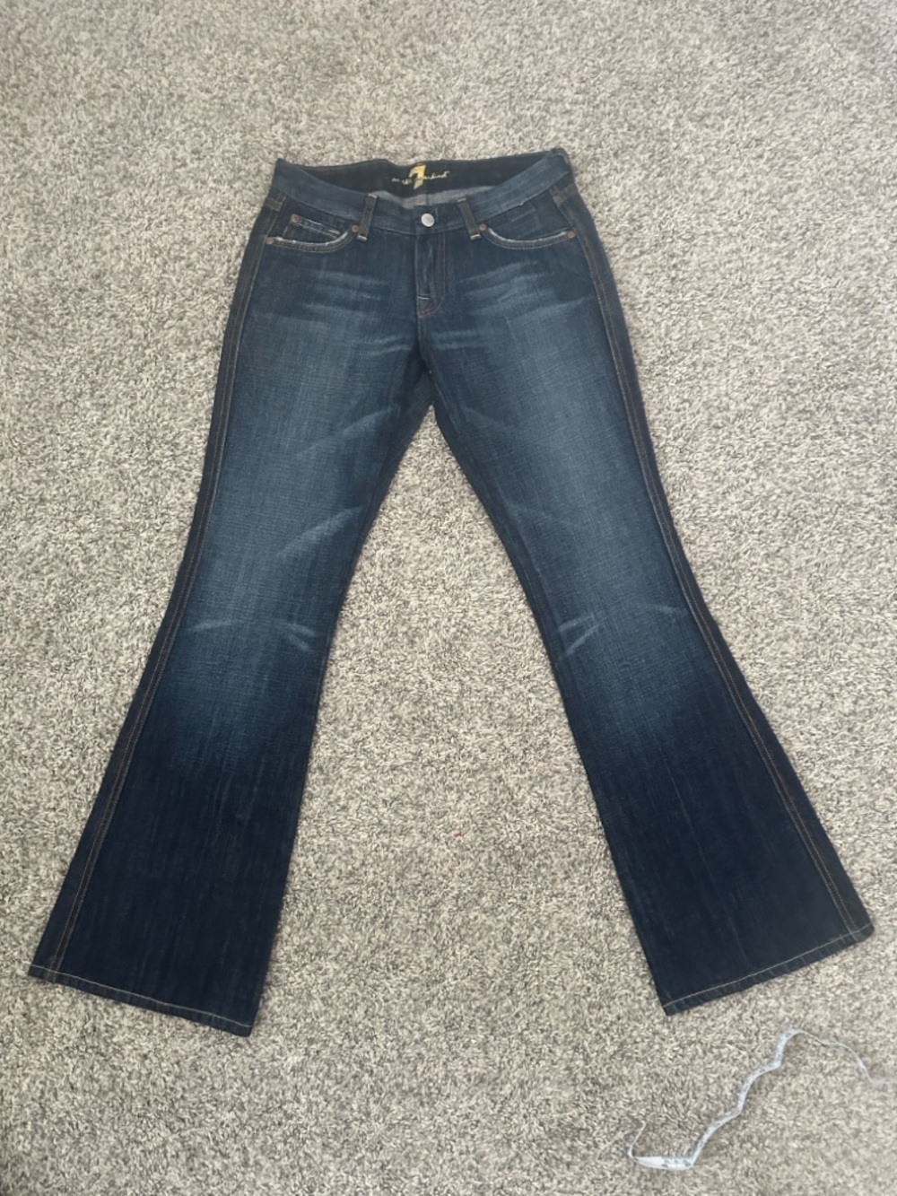 7 For All Mankind Dark Blue Flared Jeans